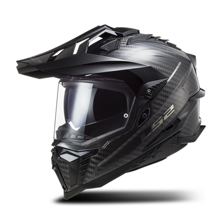 Adventurekypärä LS2 MX701 Explorer Kiiltävä hiilikuitu S