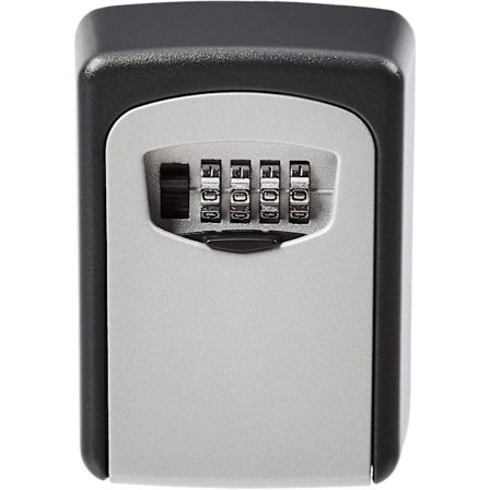 Veggmontert nøkkelboks - Kombinasjonslås - Grå