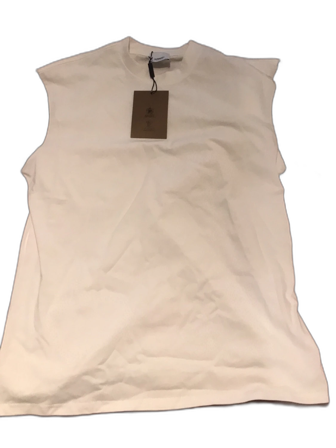 Vit Burberry t-shirt med rutiga ärmar