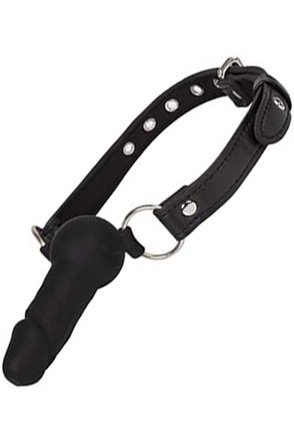 Diabolique Schwarzer Knebel mit Dildo