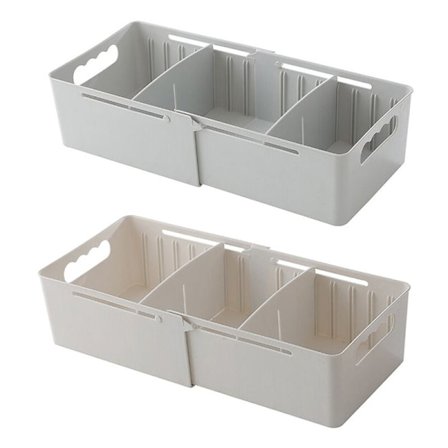 2 stk. Retraherbar opbevaringsboks Teleskopisk opbevaringsboks Strømper og trusser Skuffe Desktop Finishing Box Multifunktionsbeholderboks