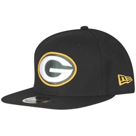 Snapback keps - New Era - Green Bay Packers - 9FIFTY - Svart - 100% Ull - One size