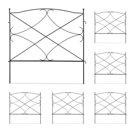 rabattstaket i metall i 6 delar