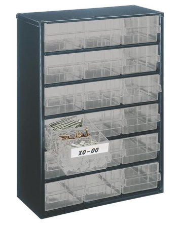 Raaco 137492 Förvaringsskåp 417x306x150 mm 8 hyllor, 28 lådor, Förvaring