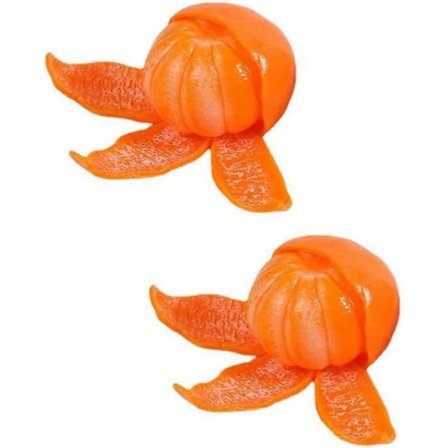 Finger Slug 2-pack Skalbara Apelsin Stressbollar Fidget Leksaker Frukter Avlastning Leksak Hem Kontor Tryckavlastning Leksak för Vuxna Barn Figits