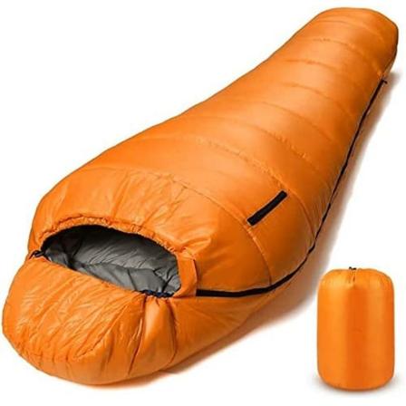 Vanntett Dunsovepose for Voksne - Lett og Kompakt 4-Sesongs Mumiepose for Ryggsekk, Camping, Fjellklatring og