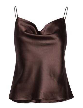 Onlmille Victoria Crawl Neck Singlet Wvn Blus Ärmlös Brun ONLY