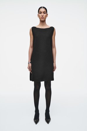 COS Women's Panelled Wool Shift Dress in Black