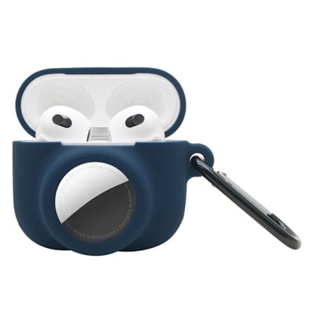 AirPods 3 / AirTag 2-in-1 silikonisuojus - Keskiyön Sininen