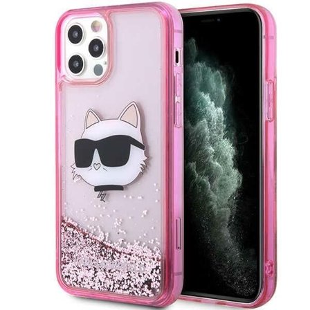 Karl Lagerfeld KLHCP12MLNCHCP iPhone 12/ 12 Pro 6,1" pink/pink hardcase Glitter Choupette Head