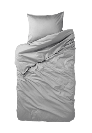 VIDE Enfärgat bäddset i satin 150x210 cm Sängkläder Grå ONESIZE