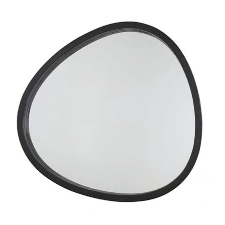 Spejl med sort træramme, 50x55cm