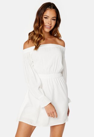 Bubbleroom Occasion Dina Off Shoulder Dress White Klær