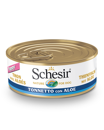 Schesir Tonnetto Con Aloe Cibo Umido Cani Cuccioli Lattina 150 g