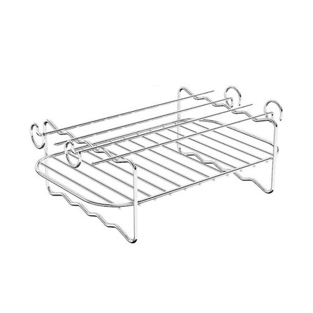 Air Fryer Stativ Dobbelt Kurv Grill i Rustfrit Stål til Ninja