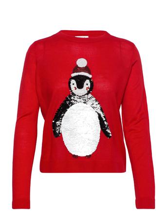 Onlxmas Re Exclusive L/S Pullover Ex Knt Red ONLY