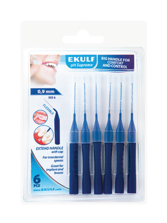 Ekulf pH Supreme Mellomromsbørste, 0,9 mm, 6 stk.