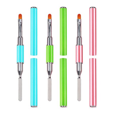 Dobbeltsidig silikon neglebørste og velger, 2-i-1 design silikon neglebørste