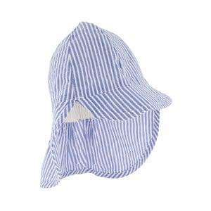 Kids - Frugi Cobalt Blue Stripe Seersucker Legionnaires Sun Cap 1-2 years - Headwear - 1-2 years - Blue