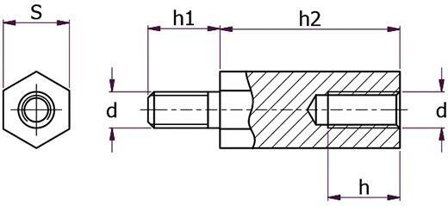 Essentra Components 1221510 Tuki M6x10x20x10 RFR, 100 kpl, Kiinnitys