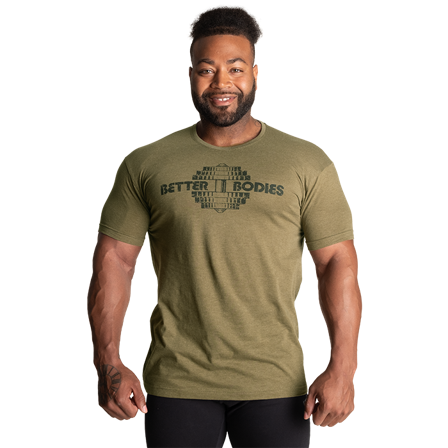 Better Bodies Recruit Tee, Army Green Melange