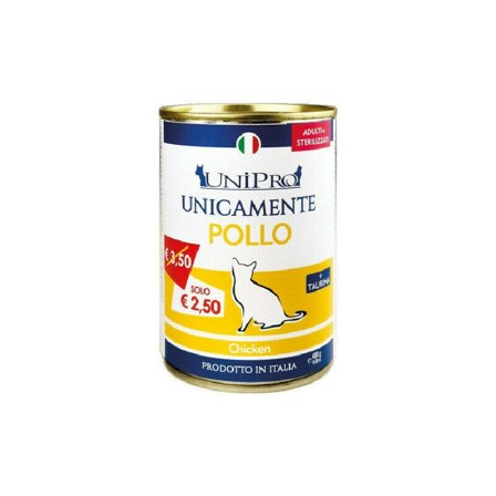 Unipro Unicamente Pollo Cibo Umido Gatti Adulti Sterilizzati