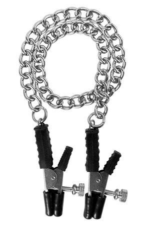 Kjøp Guilty Pleasure Block Busters Nipple Clamps - Brystklemmer med kjede | God pris