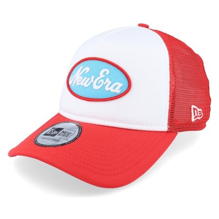 New Era - Red - trucker - Cap - Oval White/Flame Red Trucker - Hatstore