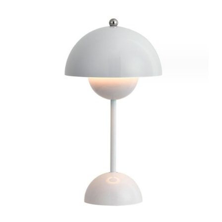 Nordisk blomsterknopp bordlampe dekorativ stemningslampe blomsterknopp lampe natlampe svampelampe sengelampe - hvid