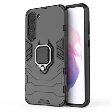 Ring Armor etui til Samsung Galaxy S23+ pansret cover magnetisk holder ring sort