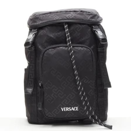 Versace Pre-owned Pre-owned Nylon Rugzaks , Zwart , Dames , Maat: ONE Size Vintage Tassen