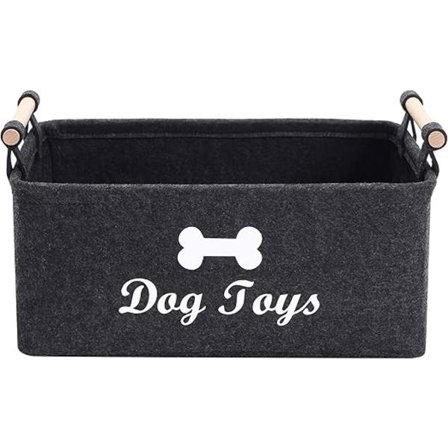 (Svart) Filt Kjæledyr Leketøy Oppbevaringsboks - Perfekt for oppbevaring av leker, godteri, klær og annet hundetilbehør