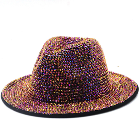 Mode paljett Fedora hatt