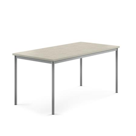 Tisch SONITUS, 1600x800x720 mm, Linoleum grau, alugrau