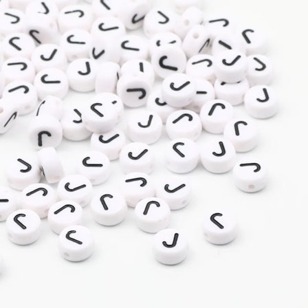 50/100/200 stk./sæt 7x4mm Hvide Runde AZ Alfabet Bogstav Akryl Løse Spacer Perler til Smykker Tilbehør DIY Armbånd