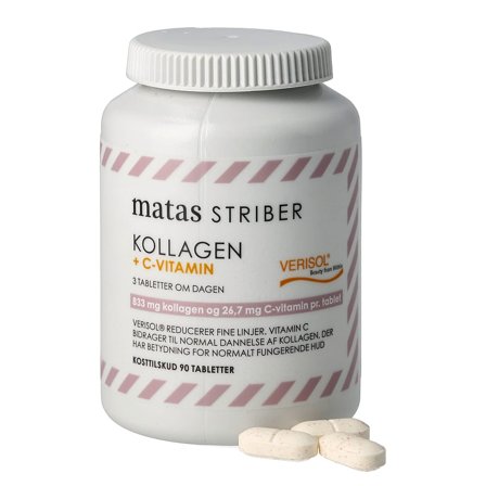 Matas Striber Kollagen 833 mg+C-vitamin 27 mg 90 tabl., Helse & Madvarer, Kollagen, Kollagenpiller