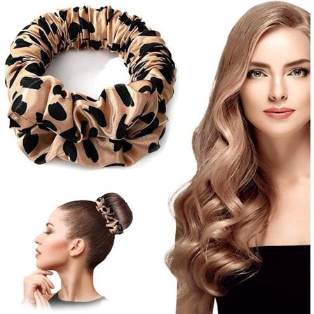 Krøllejern - Skånsomt, ikke-krøllende krøllejern - Langt, ikke-krøllende doven krøllejern - Silkeagtig sovehårelastik - Beskadiget styling - Khaki