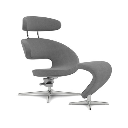 Varier Furniture Peel - Grey Wool - Chrome base