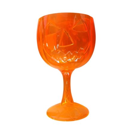 Orange Halloween Pumpa Glas med Skaft