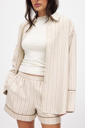 NA-KD Wide Mid Waist Shorts - Sommersæt - Stripe - EU 40