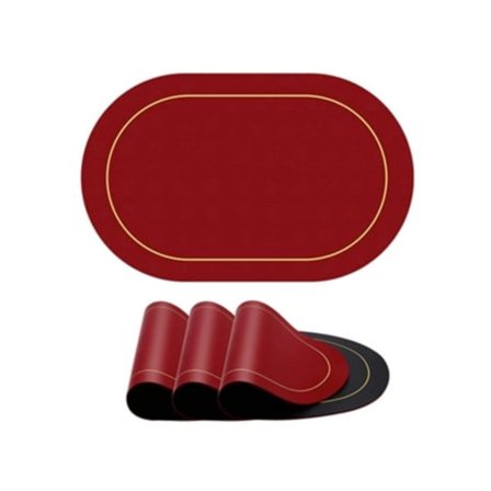 Sæt med 4 vaskbare, dobbeltsidede bordmåtter i læder i rød og sort fra TRUYUETY