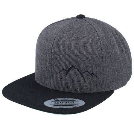 Wild Spirit - Grå snapback Keps - Small Mountain Black/Charcoal Grey/Black Snapback @ Hatstore