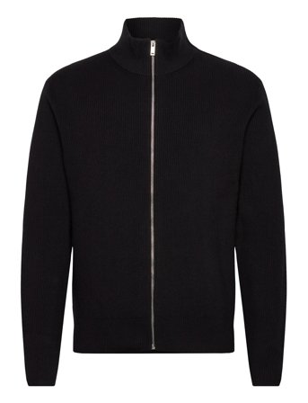 Lindbergh Knitted Zip Cardigan - Black - L