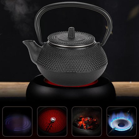 Gjutjärns tekanna 0,3L Hemanvändning Vattenkokare med sil Modell efter japansk tekanna