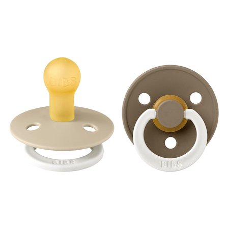 BIBS Colour Sut Latex Rund 2-pak Vanilla/ Dark Oak Str. 1, Børn & Forældre, Sutter, Latexsutter