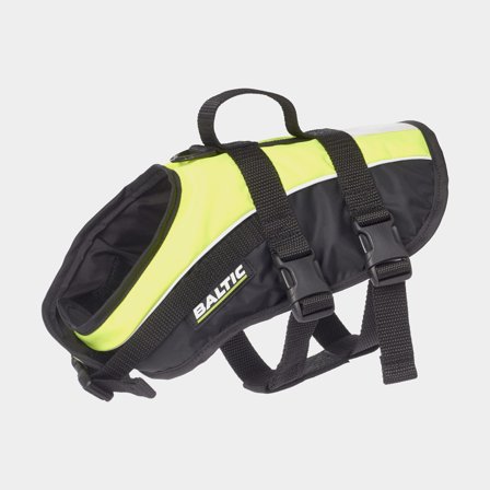 Colete salva-vidas para cão Baltic Mascot, amarelo UV/preto, Large (15 - 40 kg)
