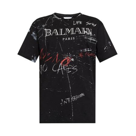 Balmain Logo T-shirt Sort, Dame T-shirts