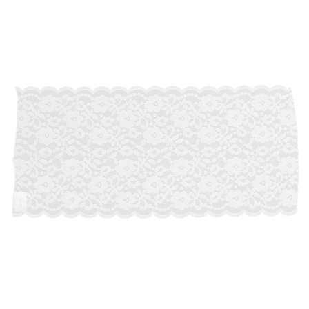 Hvidt blondebånd 20 cm bredt 9 meter langt til bryllupper og fester