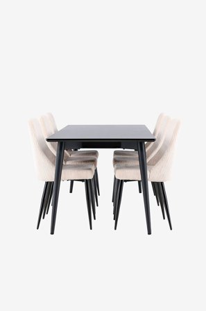 Venture Home - Ellis ruokapöytä ja Leone ruokapöytätuoli - Beige - Ruokailuryhmät - - Homeroom