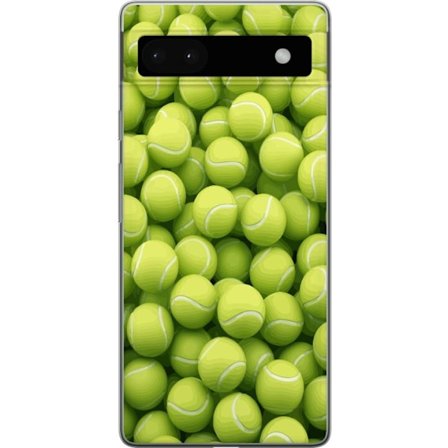 Kompatibelt Mobildeksel til Google Google Pixel 6a Mønster av grønne tennisballer i høy detalj, sporty motiv med repetisjonstekstur og sterke farge